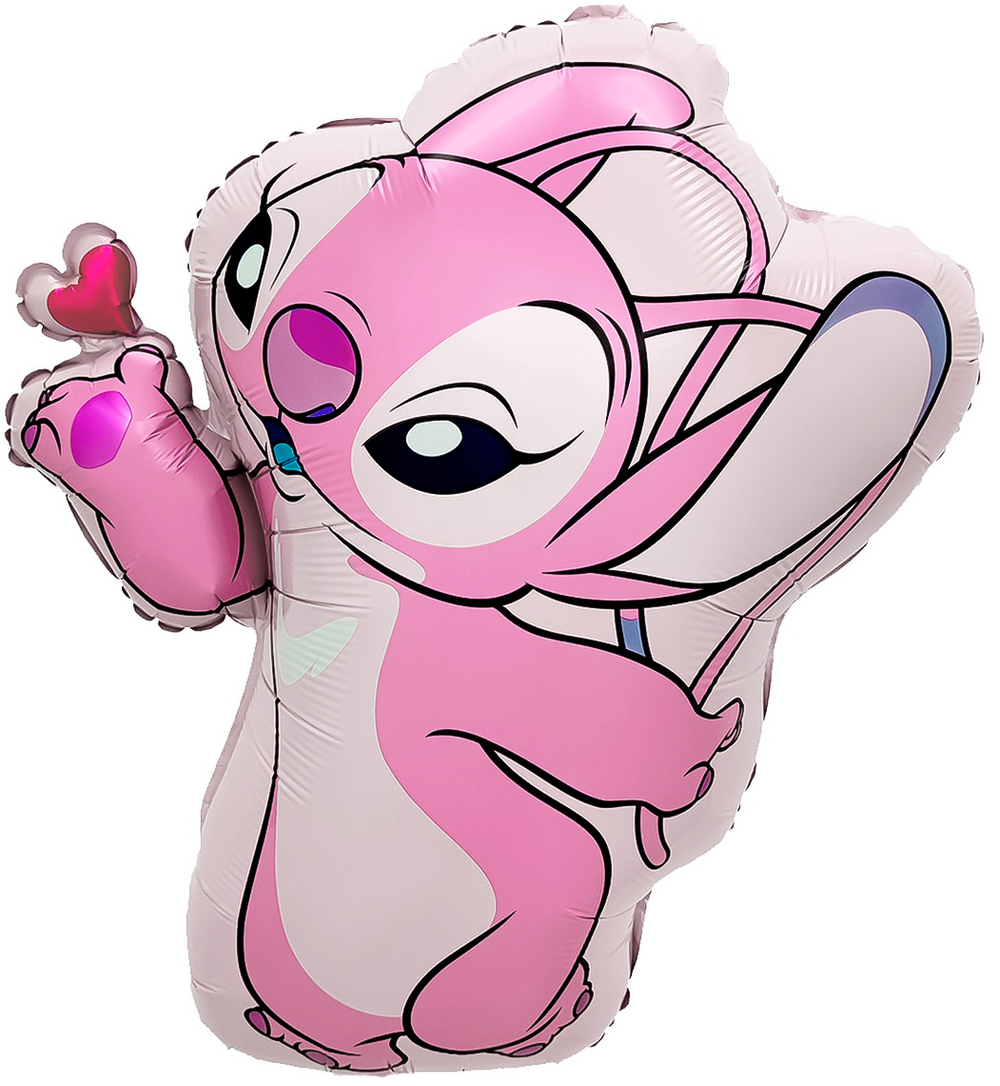Шар (26''/66 см) Фигура, Любимый монстрик с сердечком, Розовый