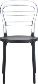Стул пластиковый, Siesta Contract Miss Bibi, черный, прозрачный
