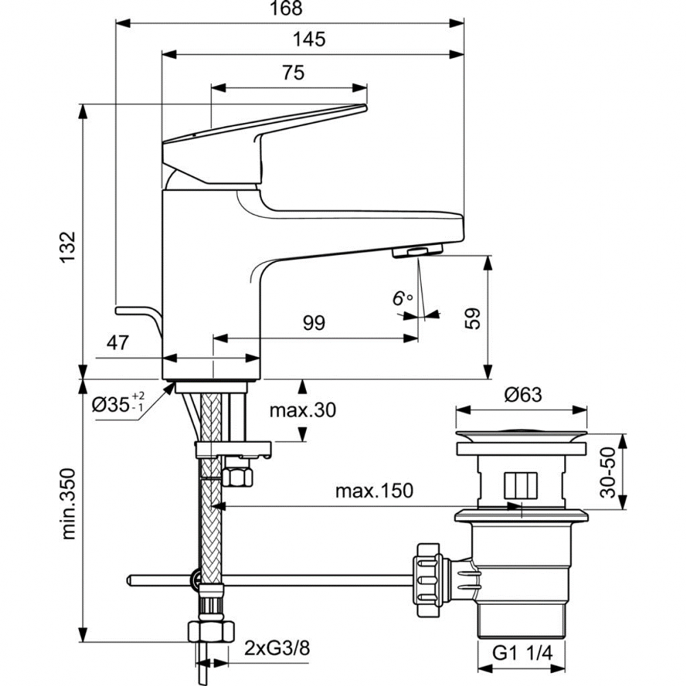 Смеситель для раковины Ideal Standard CERAPLAN BD202AA