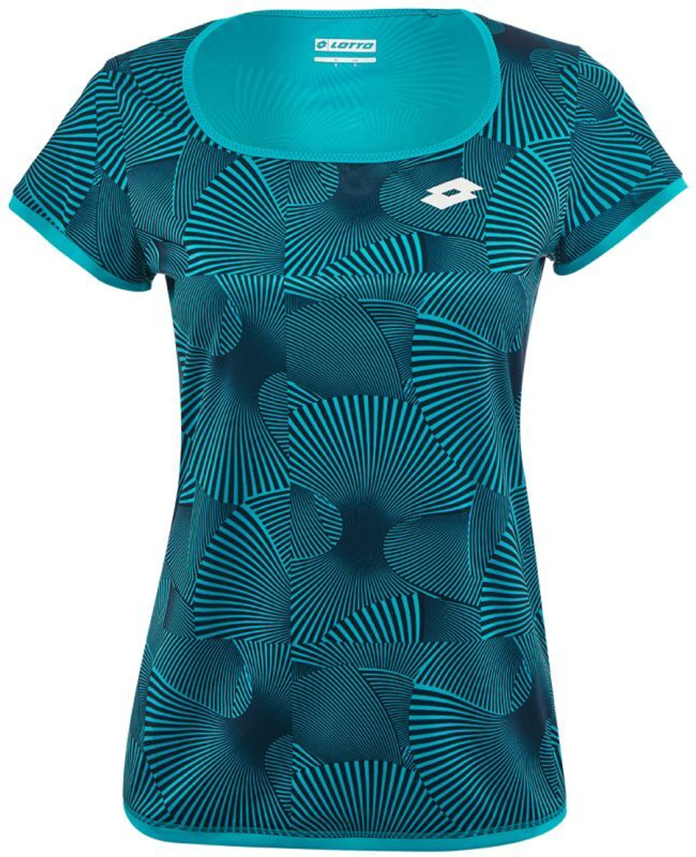 Женская футболка теннисная Lotto Tennis Tech Tee Printed - blue bird