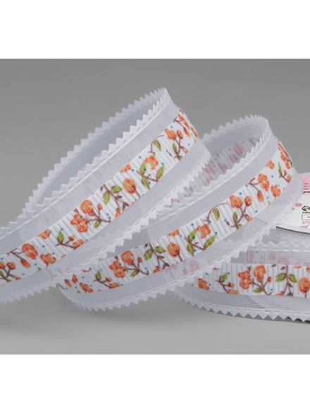 Лента декоративная розы 25мм, белый АУ 2276042