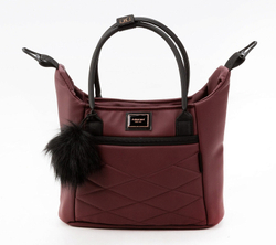 Детская коляска Adamex Quantum Superstar Deluxe 2 в 1 Q-STAR141-K (БОРДОВ.КОЖА+БОРДОВ.ДНО+РОЗОВ.ЗОЛОТО.РАМА)