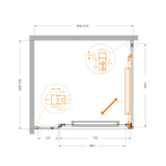 Душевой уголок Cezares LUX-AH-FS-11-100/90-C-GM, 100х90х195, профиль оружейная сталь, стекло прозрачное