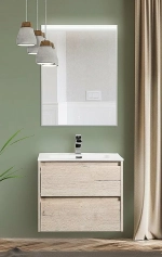 Тумба с раковиной BelBagno KRAFT 60 2C-SO/BB1923-600 Rovere Galifax Bianco
