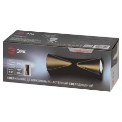 Светильник накладной светодиодный ЭРА WL43 BK+GD 6Вт 3500К IP54 черный/золото для интерьера и фасадов зданий | Настенная подсветка