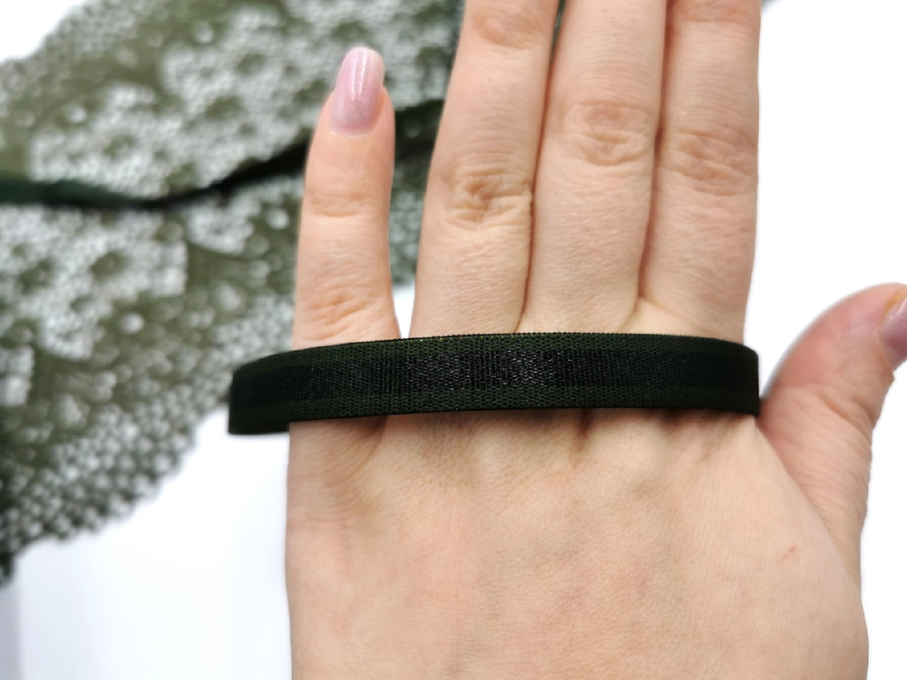 Бретелечная резинка без фестонов, 10 мм, хаки, (Арт: BR640/10-1258), м