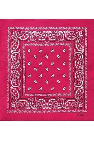 Бандана темно-розовая пейсли огурцы