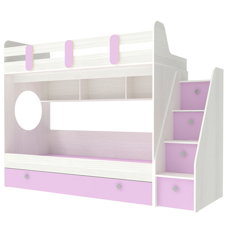 Кровать двухъярусная КарИВи Фортуна-3 Белое Дерево Ирис