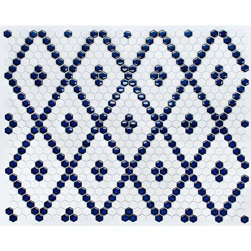 Мозаика из керамики PS2326-43 Porcelain глянцевая белый синий