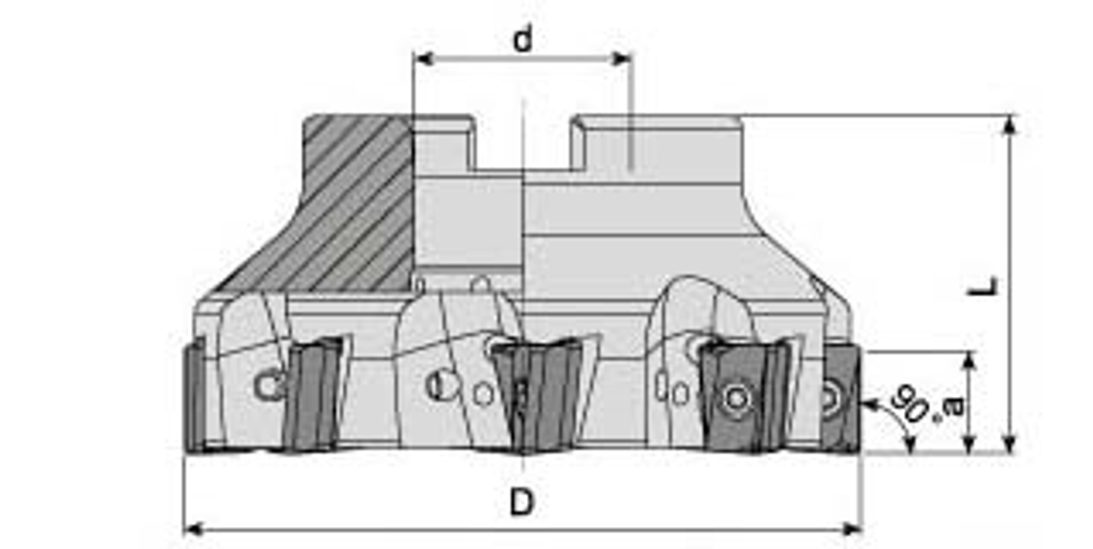 Фреза торцевая AFM90-AN1506-D160-C40-Z10 под пластину ZCC ANGX 1506..
