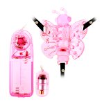 Вибростимулятор-бабочка 8,2х6,4см для клитора на ремешках с пультом ДУ Baile BI-010136