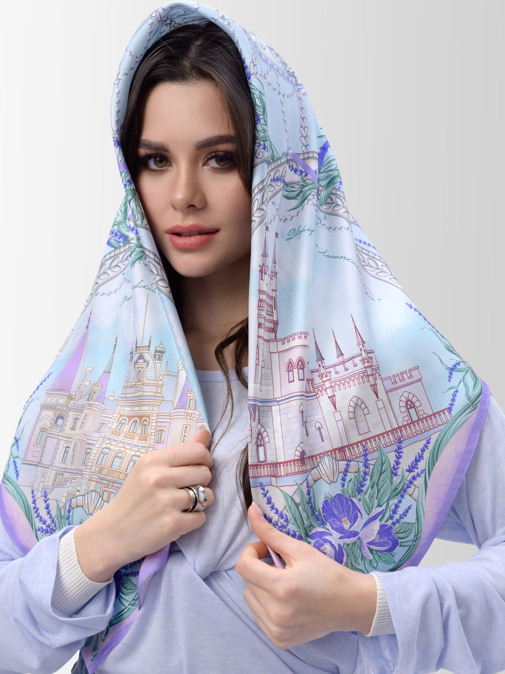 Платок «Дворцы Крыма» 100% шёлк