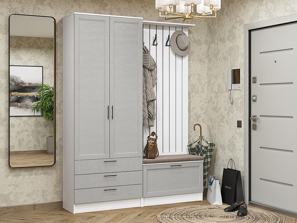Прихожая Стиль-03 Grey Silkwood Белый