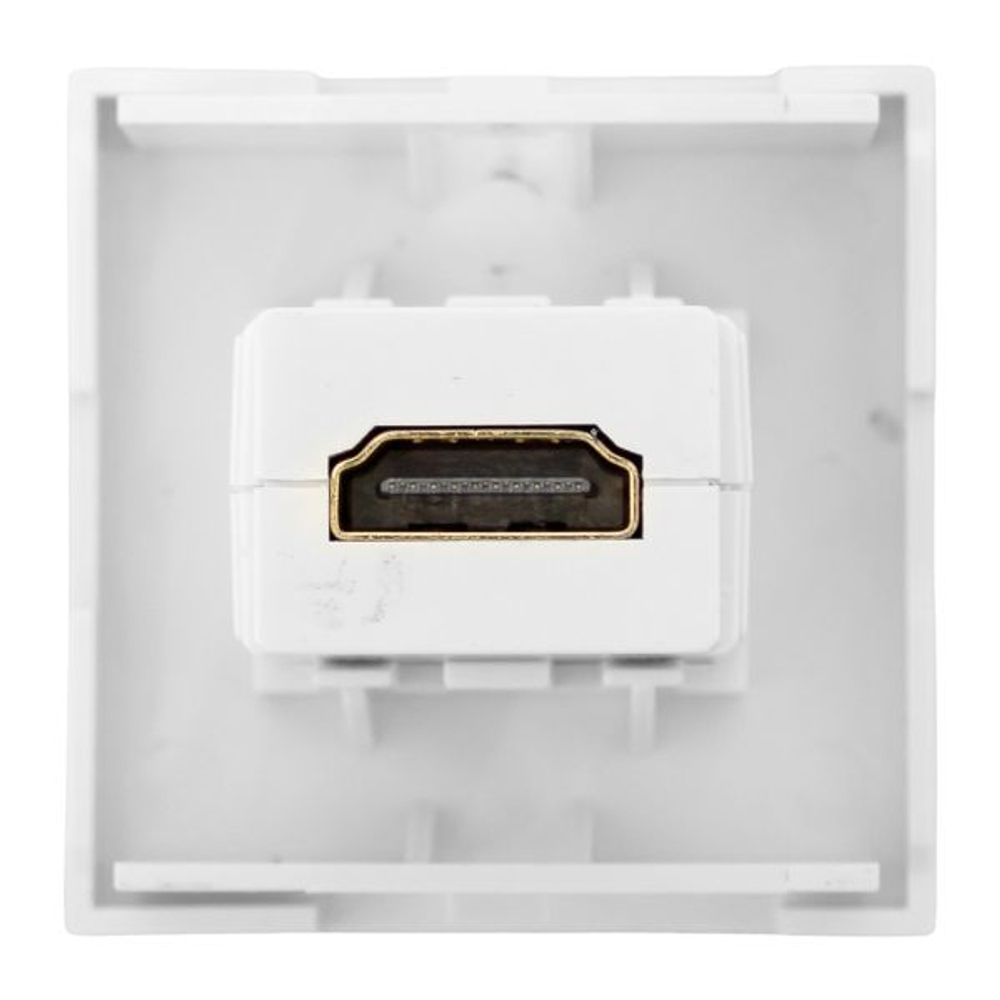 Розетка HDMI, 2 модуля, 1 гнездо, без индикатора, белая EKF
