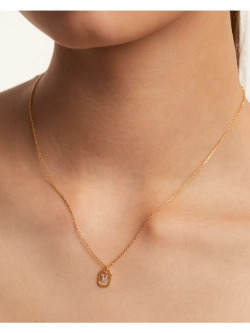 Колье Мини-Буква V серебро 925 пробы покрытое золотом