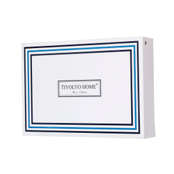 Постельное белье 1.5 спальное Tivolyo Home Banda белое/синее