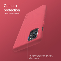 Тонкий жесткий чехол от Nillkin красного цвета (Bright Red) для OnePlus 9R, серия Super Frosted Shield
