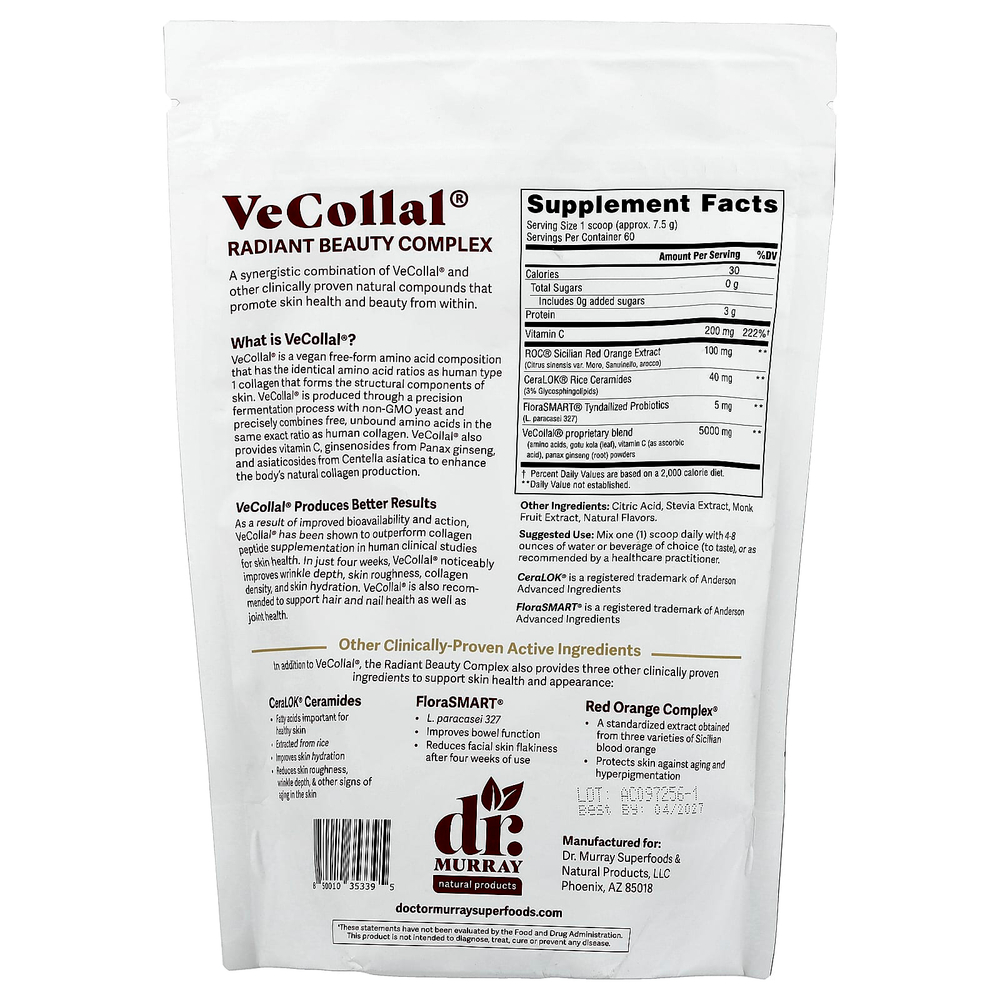 Dr. Murray's, VeCollal®, Vegan Radiant Beauty, клубничный крем, 454 г (16 унций)