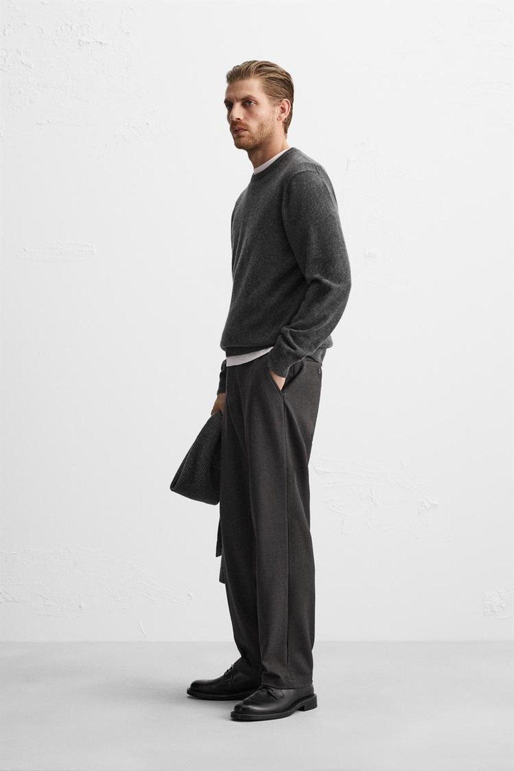 ZARA БРЮКИ RELAXED-FIT, АНТРАЦИТОВО-СЕРЫЙ