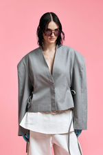 Жакет Саваж Мини светло-серый