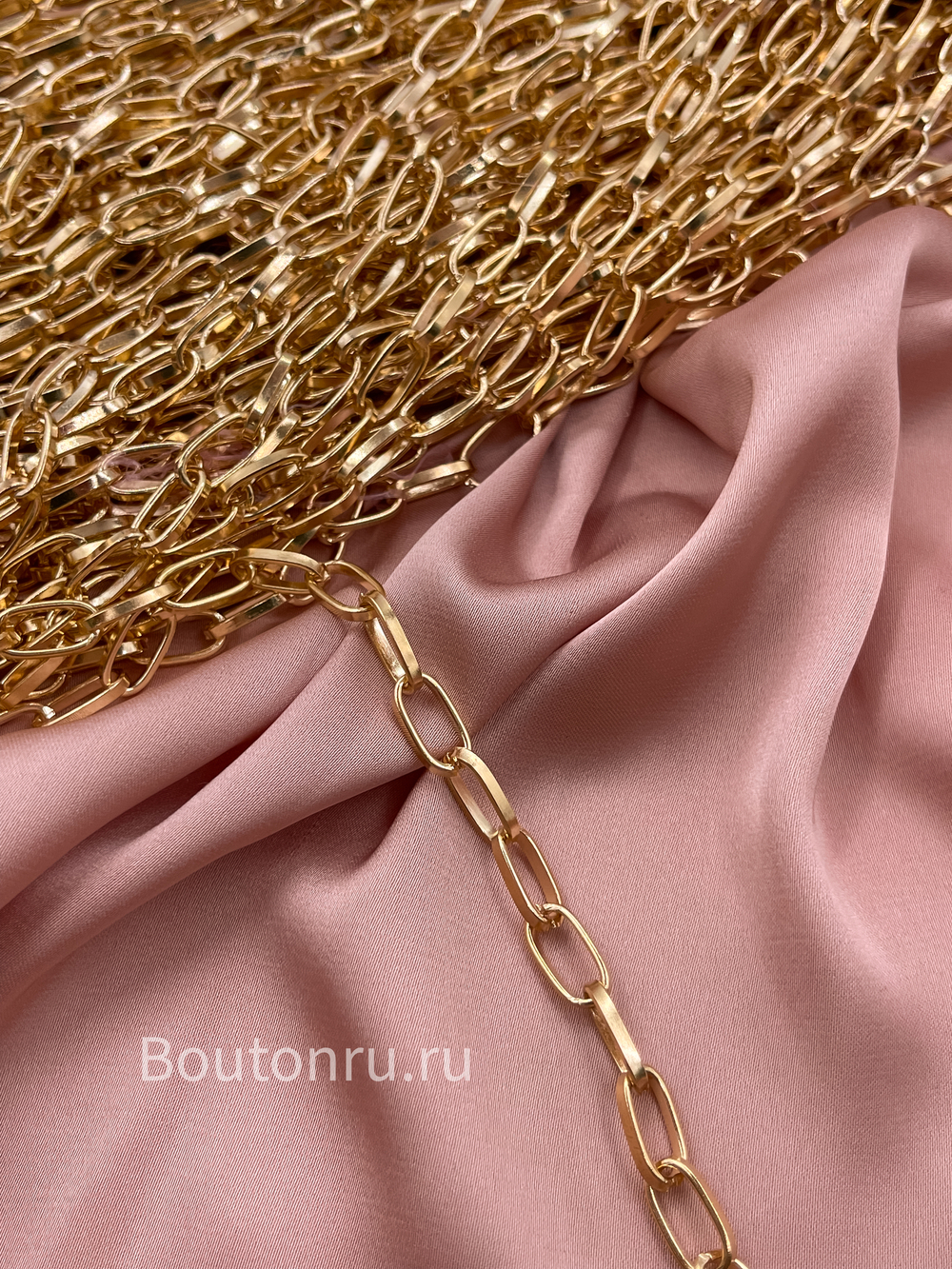 Цепь золотистая 5 мм овальное звено крупная