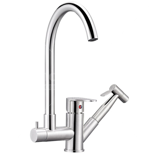 Смеситель SOLONE для кухни с дополнительным вытяжным изливом, нержавеющая сталь JAT18-A094