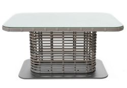 "Блисс" плетеный стол из искусственного ротанга 141х92х75см, цвет молочный