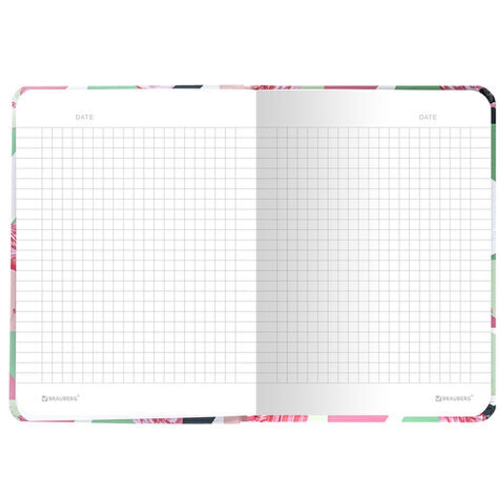 Блокнот с резинкой в клетку 96 л., МАЛЫЙ ФОРМАТ А6 (109х148 мм), твердая обложка, BRAUBERG, "Фламинго", 113741