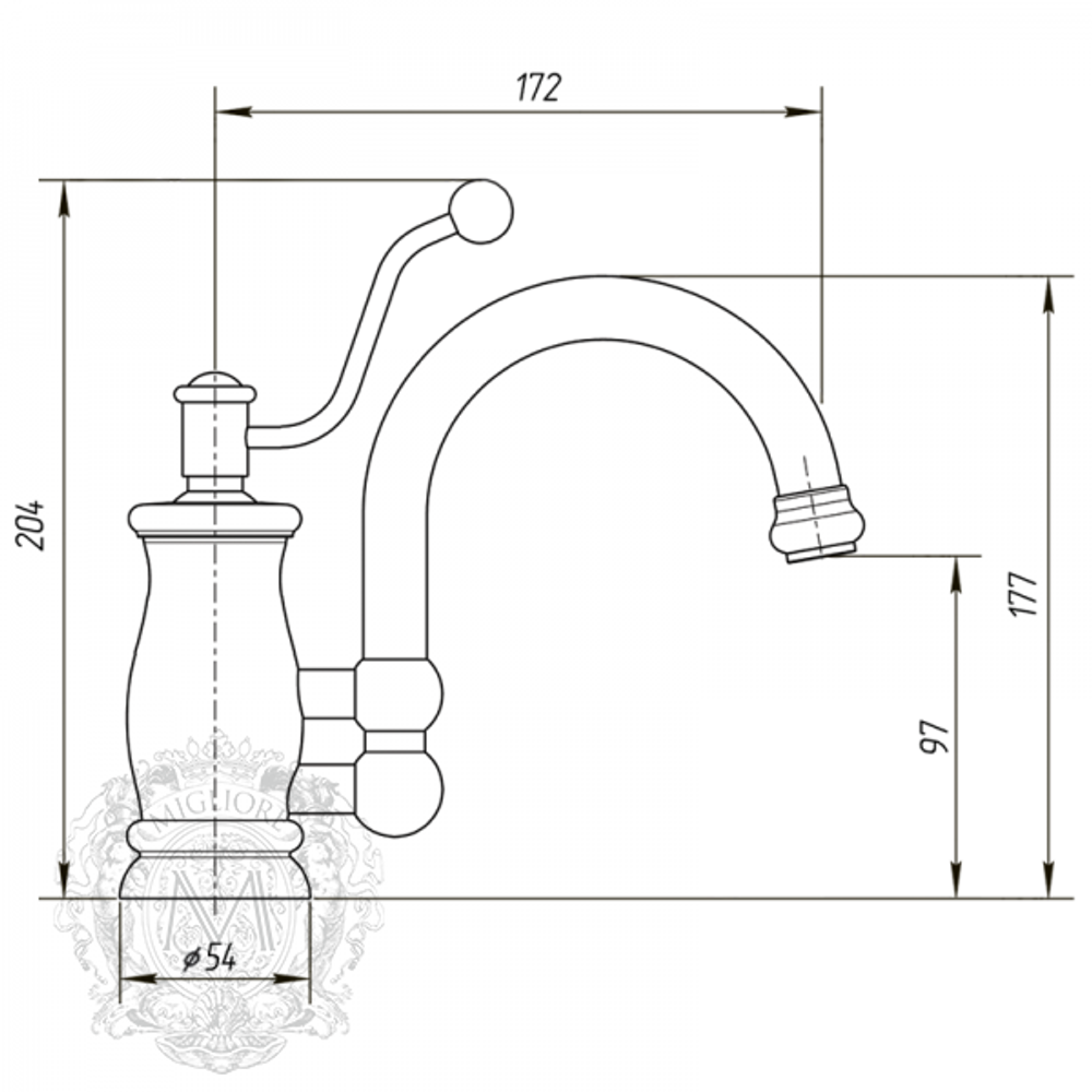 Смеситель для раковины  Migliore Vivaldi ML.VIV-9913 схема