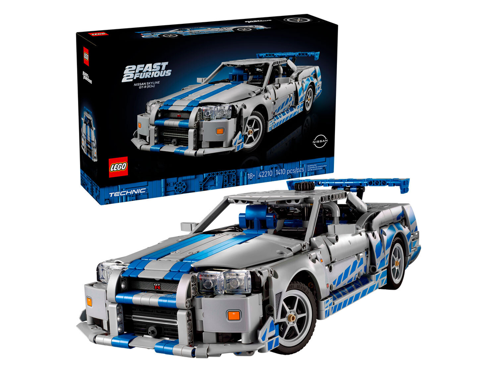 LEGO Technic 42210 Форсаж 2 Nissan Skyline GT-R (R34) — культовый спорткар