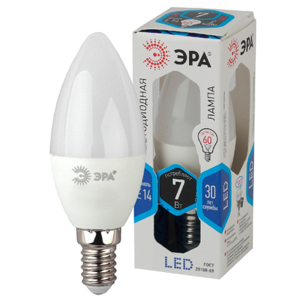 Лампочка светодиодная ЭРА STD LED B35-7W-840-E14 E14 / Е14 7Вт свеча нейтральный белый свет