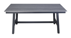 "Сан Ремо" стол обеденный из ДПК, каркас алюминиевый темно-серый