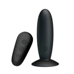 Черный анальный вибростимулятор 11см с пультом ДУ Mr.Play Remote Control Vibrating Plug BI-040045W-MR