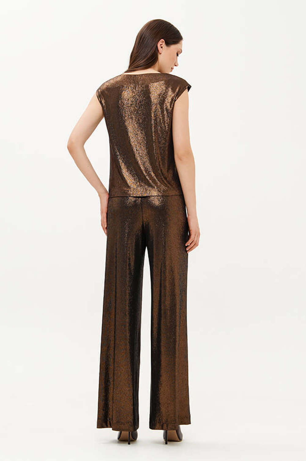 23427 Блузка женская (золотисто-черный)