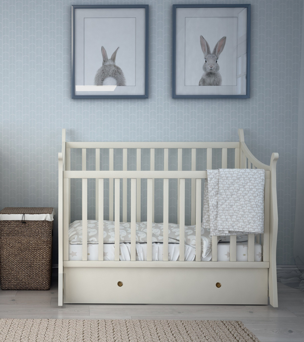 Кроватка-маятник Papaloni Maggy, 140 х 70 см, кремовый