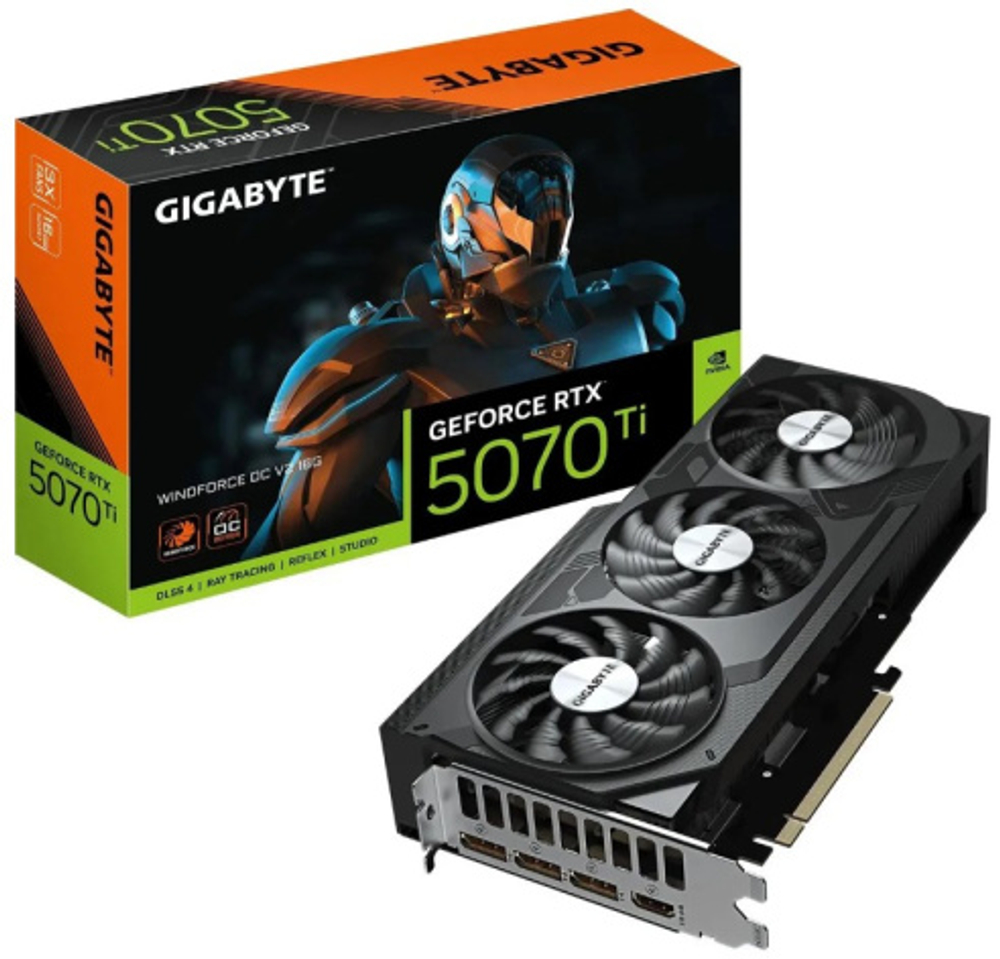 Видеокарта GIGABYTE GeForce RTX 5070 TI WINDFORCE 3 OC (GV-N507TWF3OCV2-16GD)