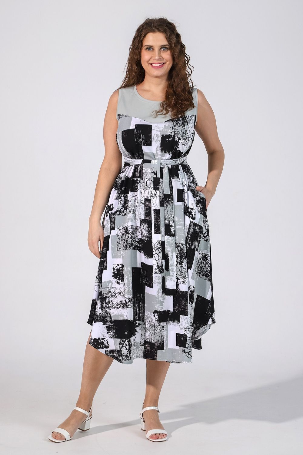 Сарафан Сага-2 Виотекс СЕРО-ЗЕЛЁНЫЙ