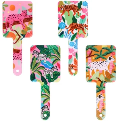 Расческа массажная квадратная форма «Коллекция ИМАНИ - ЭФФЛОДИ», микс 4 дизайна, 22*4см (PVC подвес)