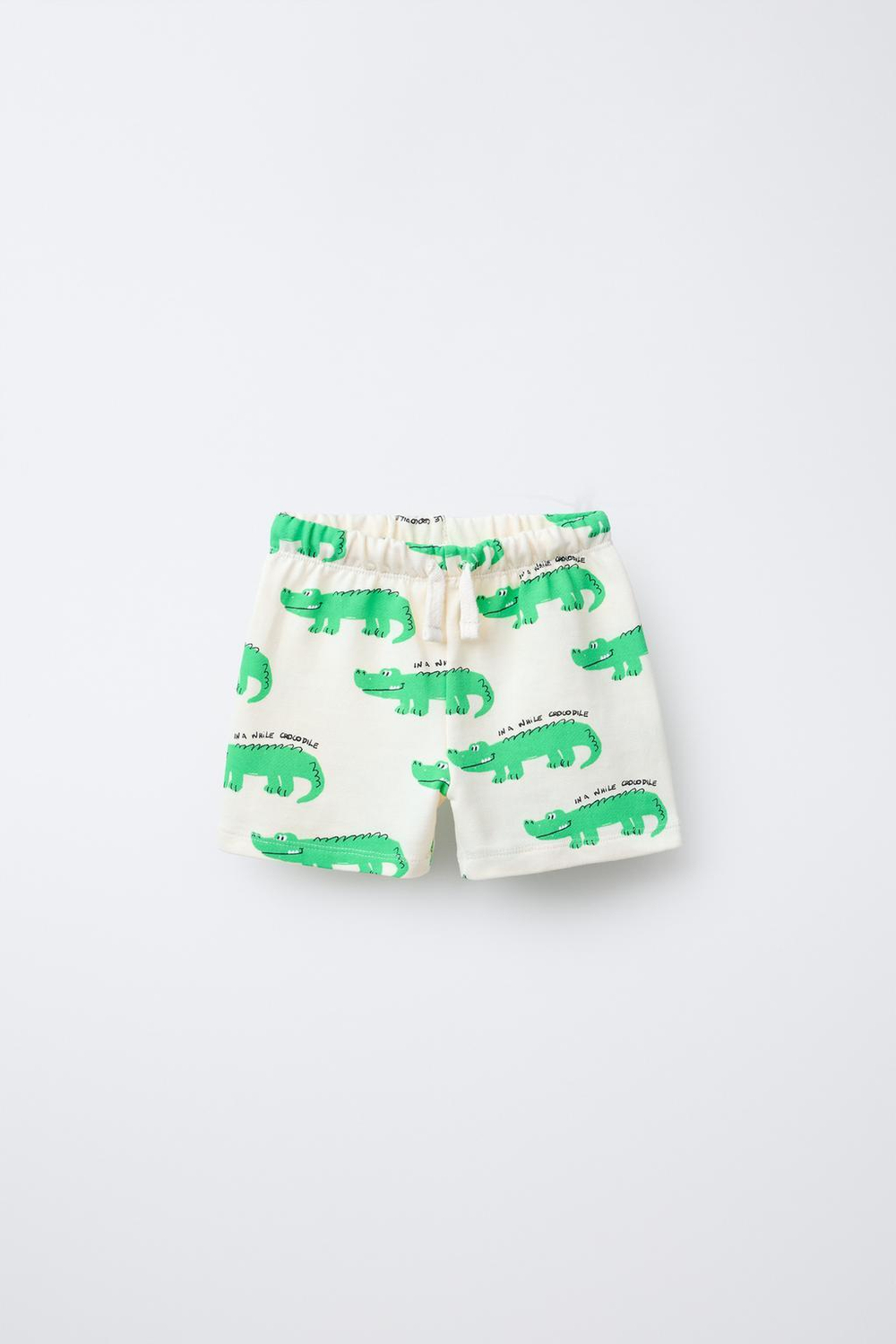 ZARA ШОРТЫ-БЕРМУДЫ С ПРИНТОМ «КРОКОДИЛЫ», ЭКРЮ