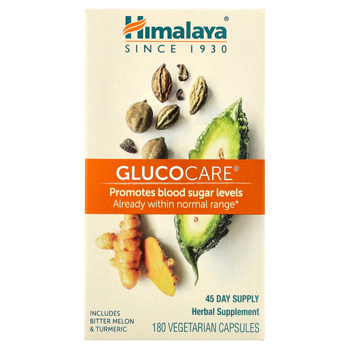 Himalaya, GlucoCare®, 180 вегетарианских капсул