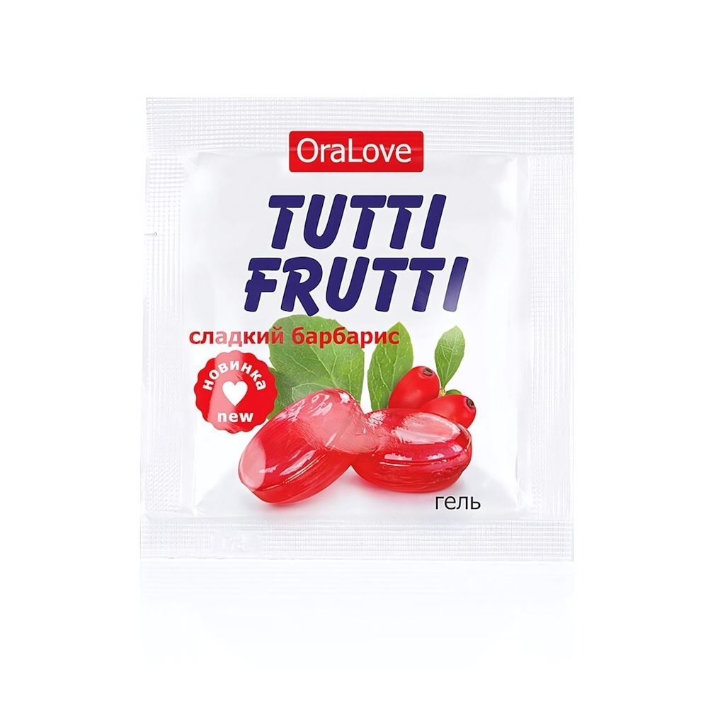 Съедобная гель-смазка Tutti-Frutti сладкий барбарис 4 г