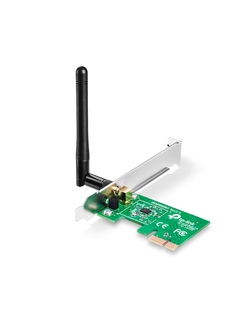 TP-Link TL-WN781ND, N150 Wi-Fi адаптер PCI Express, до 150 Мбит/с на 2,4 ГГц, 1 внешняя антенна с высоким коэффициентом усиления