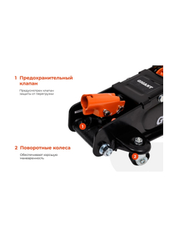 Гидравлический подкатной домкрат Gigant 2т низкий профиль, подхват-80мм, подъем-380мм, GSJL-2T