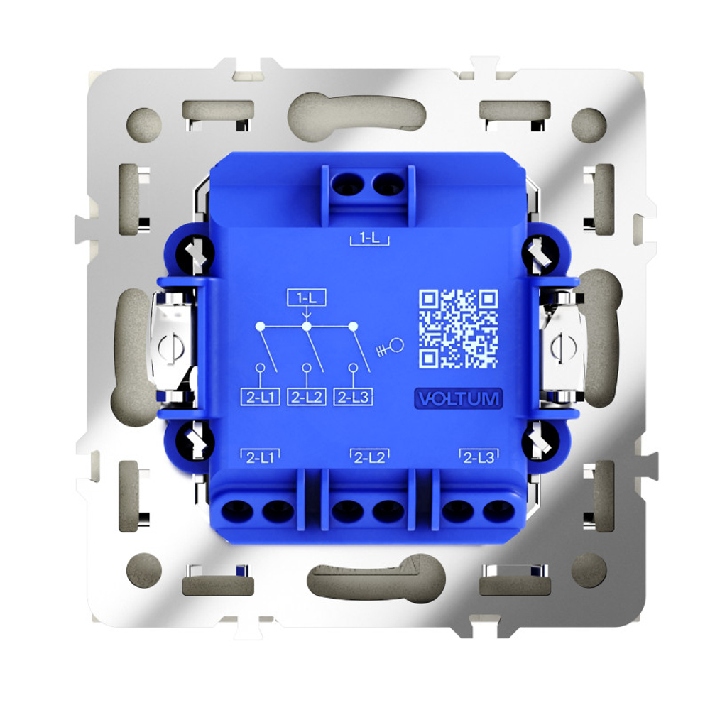 Выключатель встраиваемый VOLTUM S70 трехклавишный 10А, (шелк)