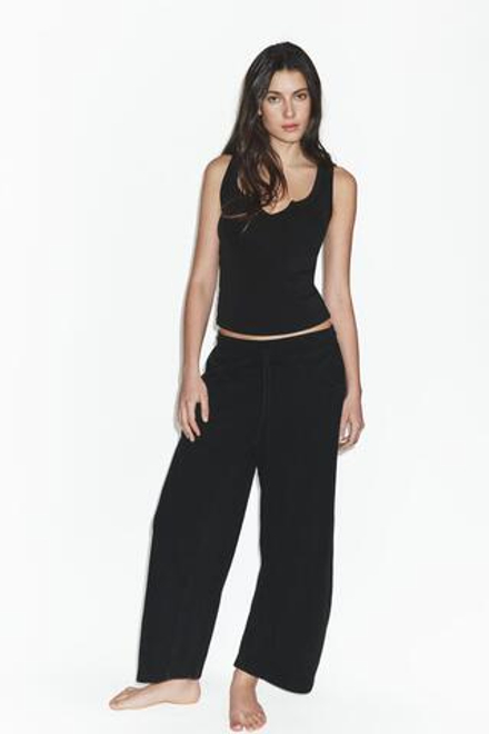 ZARA БРЮКИ ИЗ МЯГКОЙ ТКАНИ С ЭФФЕКТОМ ПОТЕРТОСТИ, АНТРАЦИТОВО-СЕРЫЙ