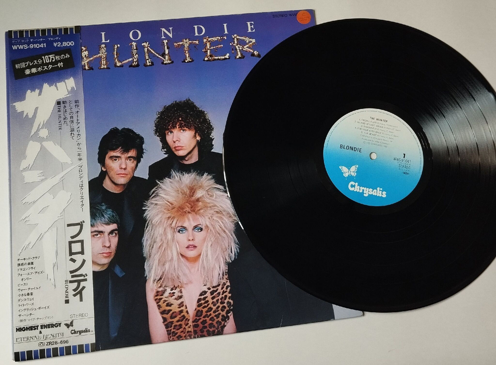Винтажная виниловая пластинка LP Blondie The Hunter (Japan 1982) (Obi Copy) Orchid Club