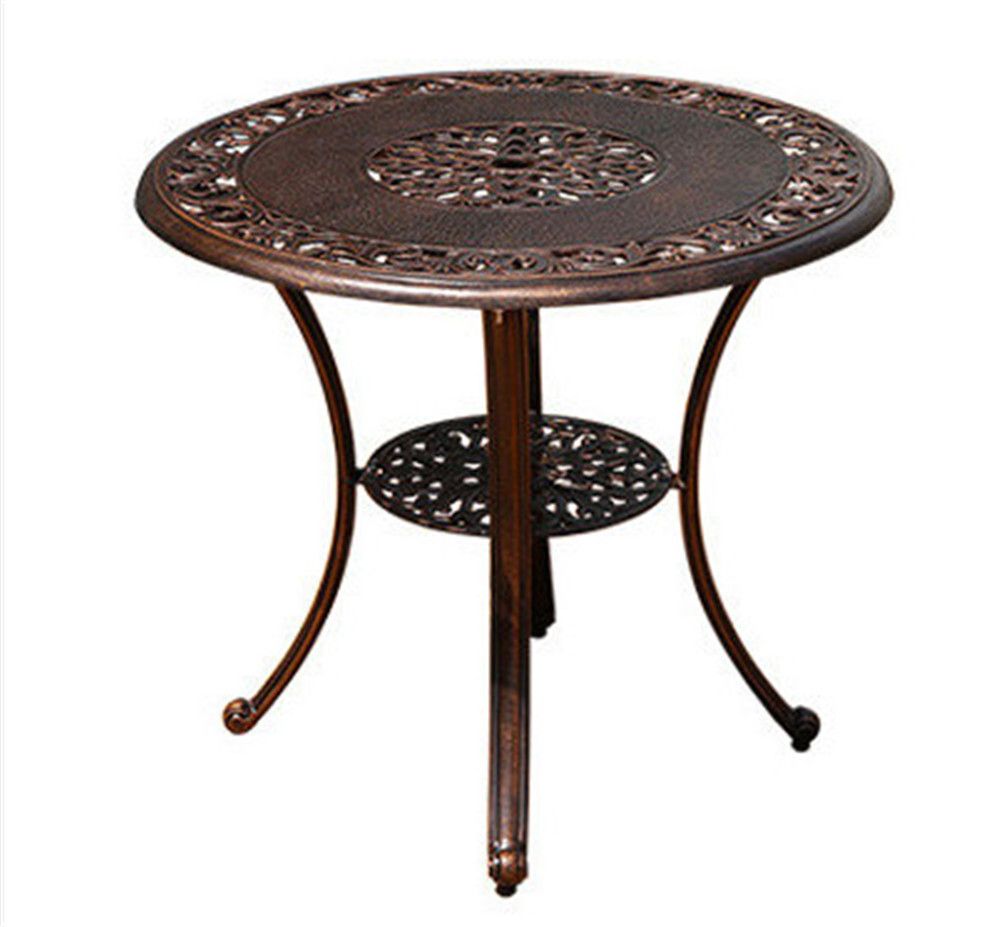 Стол круглый из литого алюминия ВИНТАЖ «VINTAGE» D80 арт.6065 — Bronze