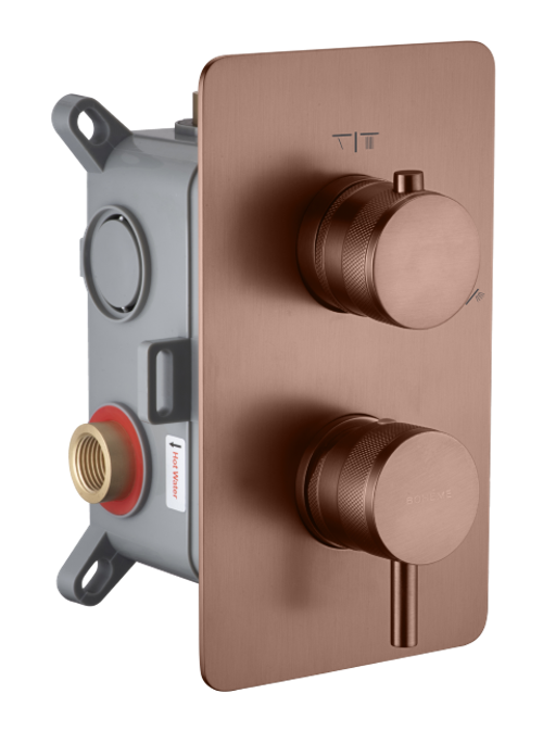 Смеситель встроенный однорычажный 2-х проходной CELL BRUSHED BRONZE