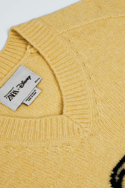 ZARA HARRY LAMBERT X DISNEY ШЕРСТЯНОЙ ДЖЕМПЕР С ПЛУТО, ЖЕЛТЫЙ