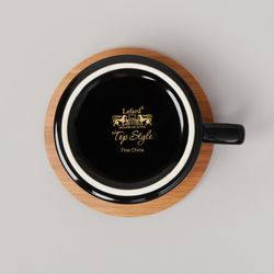 ЧАЙНАЯ ПАРА LEFARD BLACK 300 МЛ С БАМБУКОВЫМ БЛЮДЦЕМ